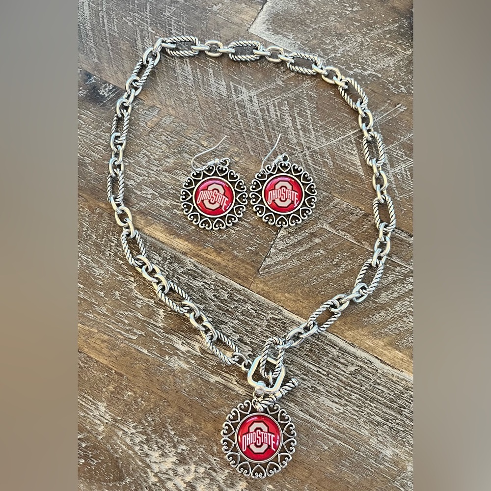 OSU The Ohio State University necklace and earring set